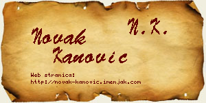 Novak Kanović vizit kartica